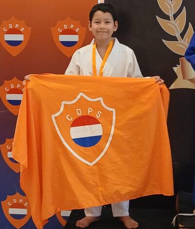 El pequeño Alan García fue uno de los destacados judocas del club naranja, en la competencia internacional "Aniversario".