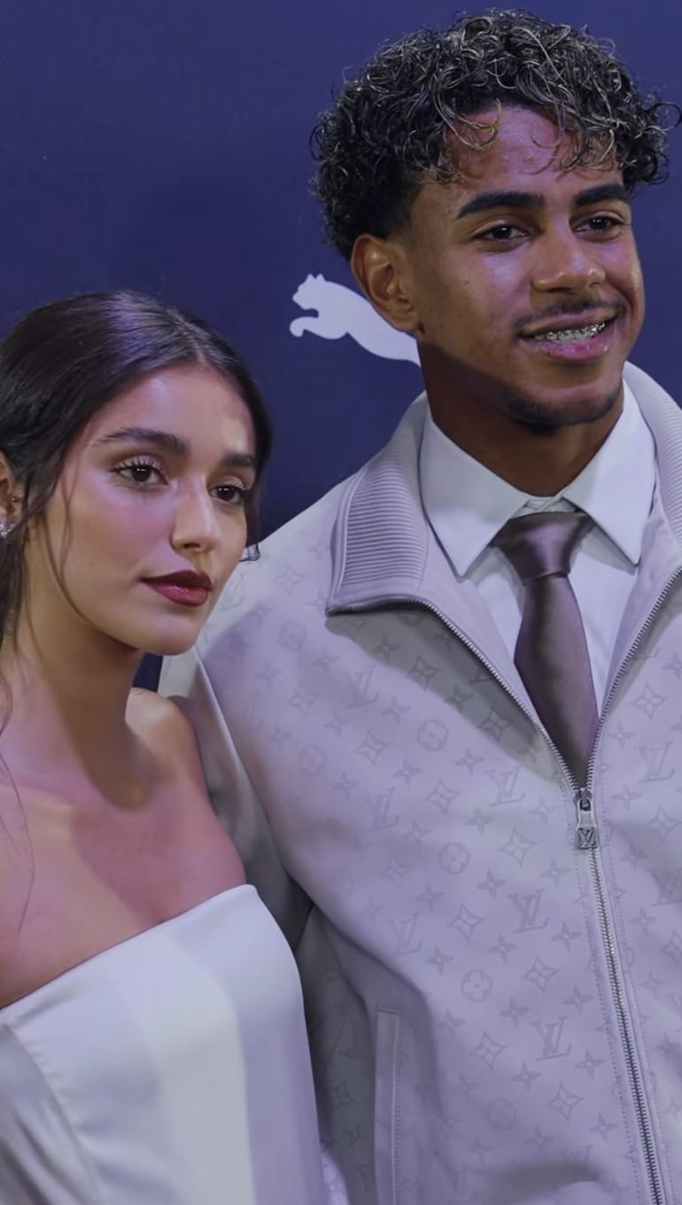 ¡Linda parejita! Inés García y Lamine Yamal en la gala anual de los Premios AFE. (Instagram/ Asociación de Futbolistas Españoles (AFE))