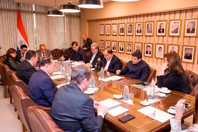 Reunión de Mesa Directiva de la Cámara de Senadores del pasado lunes con los líderes y vicelíderes de bancada.