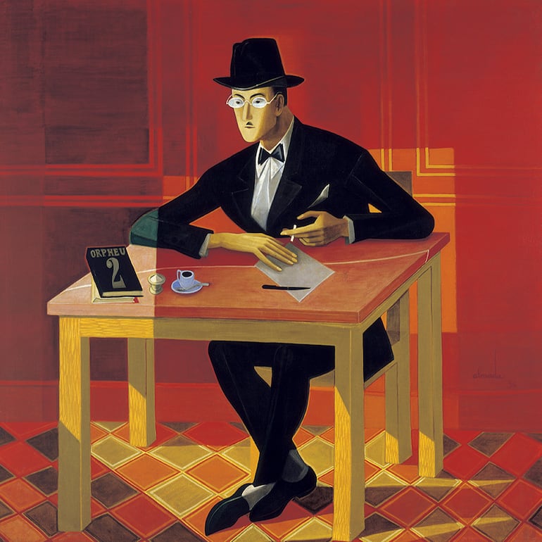 José de Almada Negreiros, «Retrato de Fernando Pessoa», 1954.