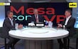 Enrique Biederman y Gustavo Villate en set de televisión, sonriendo mientras interactúan en el programa Mesa con VP.