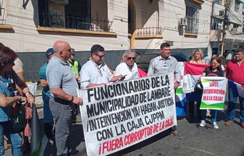Manifestación de jubilados de la caja de funcionarios municipales.