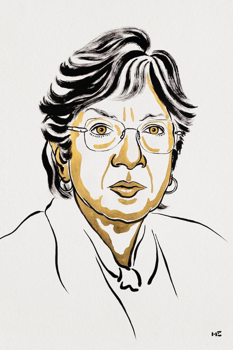Navanethem («Navi») Pillay, Premio Nobel de la Paz 2026. Dibujo de Niklas Elmehed.