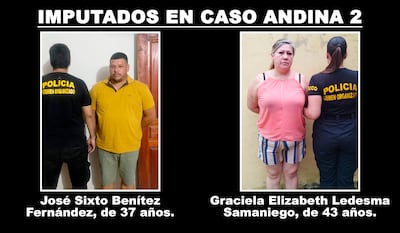 José Sixto Benítez Fernández, envido a la cárcel de Tacumbú, y Graciela Elizabeth Ledesma Samaniego, enviada a la cárcel Comple.