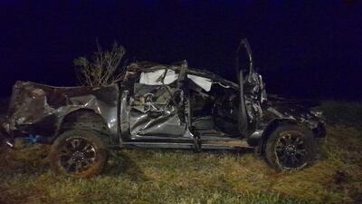Camioneta Ford al mando de Jeremías Salomón Galaverna Martínez.