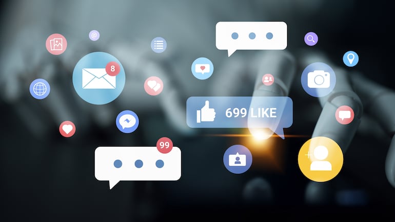 Concepto de redes sociales.
