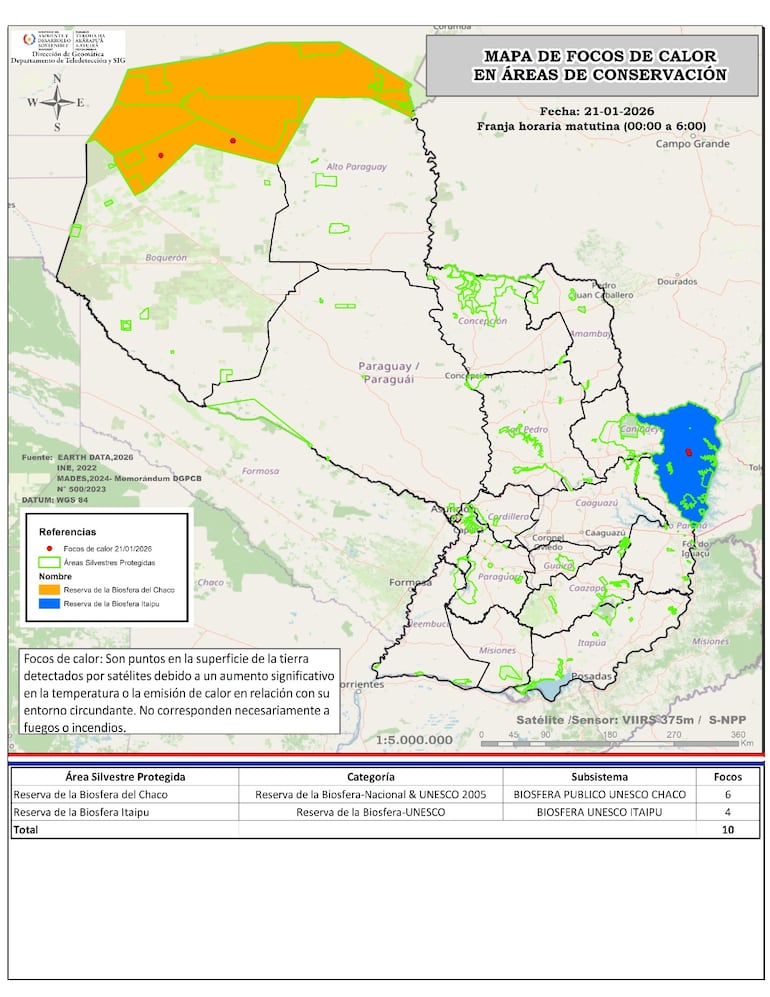Mades: focos de calor