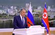 El ministro ruso de Exteriores, Serguéi Lavrov, este jueves en Pionyang, Corea del Norte.