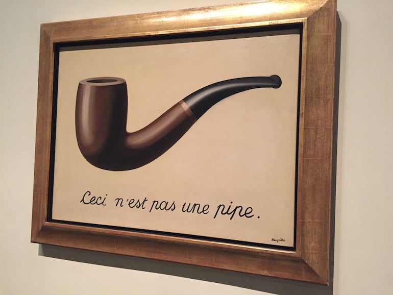 Magritte: "Esto no es una pipa" (Ceci n'est pas une pipe). La Trahison des images, 1929.