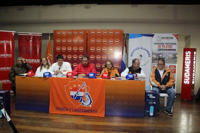 Autoridades del Deportivo Sajonia presentan el Concurso Internacional de Pesca "105 Aniversario", que será del jueves al sábado en El Rancho.