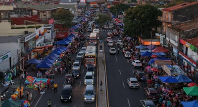 Eusebio Ayala sigue siendo uno de los principales centros de compras elegidos por Melchor, Gaspar y Baltasar. Reyes Magos Mercado 4, Drone, Enrique Montti ,Gentileza 05-01-2026