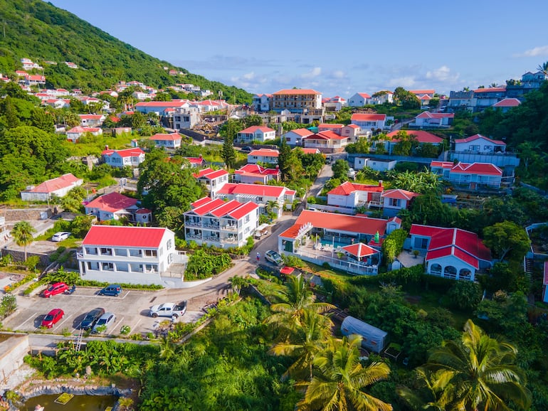 Windwardside en Saba, Países Bajos, Caribe.