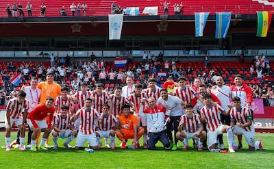 Integrantes de la selección paraguaya Sub 20, en los Juegos Odesur Santa Fe 2026.