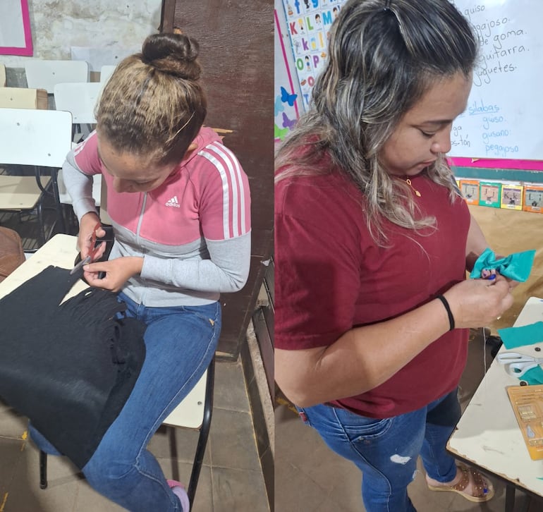 Imágenes del Centro de Educación Básica Bilingüe para personas jóvenes y adultas 1-56 San Roque González de Santa Cruz, ciudad de Concepción. Cada año, un grupo nuevo de personas de hasta 75 años termina su educación escolar básica.