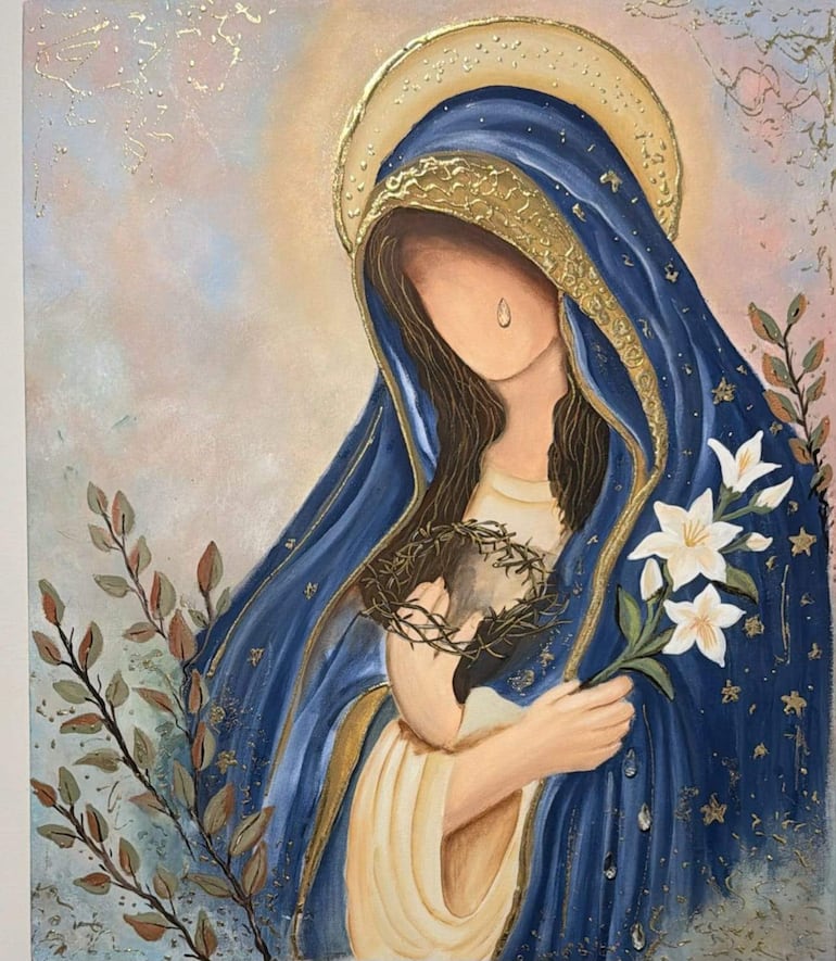 Muestra de pinturas de la exposición 'Colores en Otoño', destacando motivos sacros y culturales.