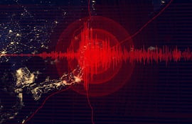 Epicentro de terremoto sobre Japón.