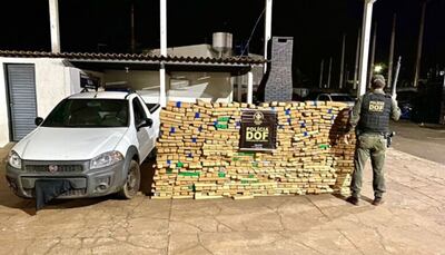 El cargamento de marihuana incautado en Maracajú.