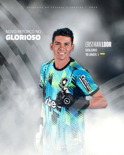 Cristhian Loor, arquero ecuatoriano fichado por Botafogo.