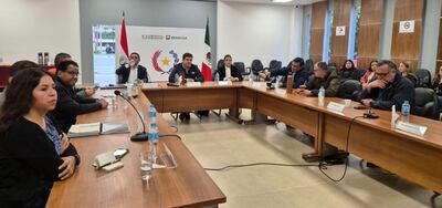 Reunión de cierre de la auditoría sanitaria del Senasica, en nuestro país, en el Senacsa, presidido por el titular del ente, Dr. José Carlos Martin y , el equipo auditor conformado por los médicos veterinarios de México, doctores Marcos Molina, Andrés Josafat Iniesta, Rogelio Medina, Irma Yolanda Delgado, Ángel Emmanuel Romero y Mario Solís.