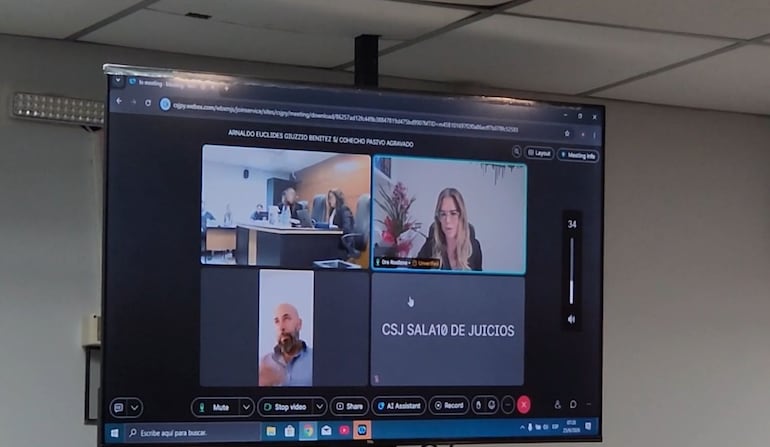 Marcus Vinicius Espindola Marques de Padua, declara por medios telemáticos desde su sitio de reclusión en Brasil.