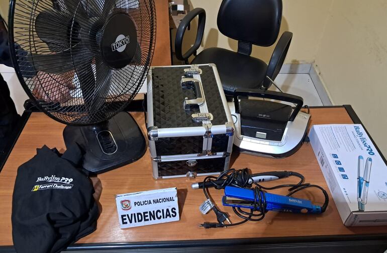 Objetos robados que fueron recuperados por la Policía Nacional.