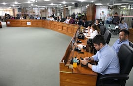 Plenario de la Junta Municipal de Asunción. En su última sesión, los concejales pidieron al intendente, Luis Bello (ANR-HC), que explique el mecanismo para el "blindaje" de jornaleros.