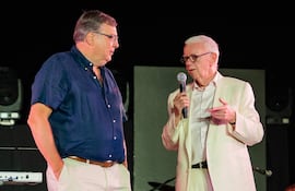 Jerónimo Nasser, gerente general, y Conor McEnroy, presidente, de Banco Sudameris dieron la bienvenida a la tercera edición de Alumbra.