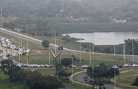 Tráfico intenso en la Costanera de Asunción debido al bloqueo por los World Skate Games Asu 2026.