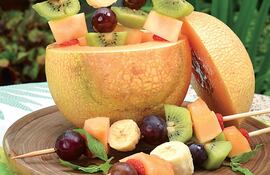 Brochetas de melón.