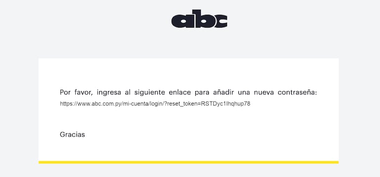 Correo para recuperación de cuenta