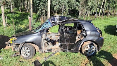 Imágenes de un accidente con derivación fatal en Pirayú, registrado este sábado 28 de diciembre.