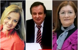 Stella Maris Zárate, Miguel Rodas y Antonia López.