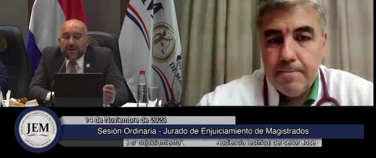 Dr. Derlis Carlos Jorge Ramírez Rivarola, médico del Centro Médico Guaireño, declaró en el JEM.