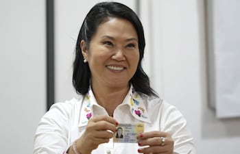 Keiko Fujimori, presidenta electa de Perú, en Lima, durante un acto público.
