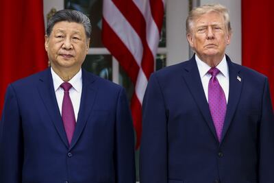 El presidente chino Xi Jinping y el estadounidense Donald Trump durante su encuentro en la Casa Blanca.