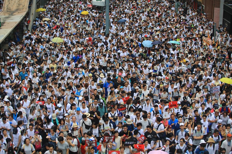 Protesta en Hong Kong.