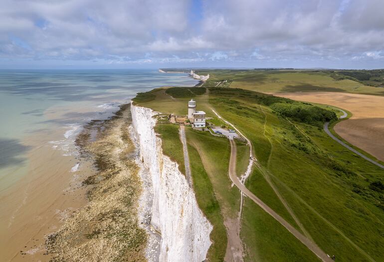 Belle Tout Lighthouse, en East Sussex, Inglaterra.