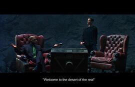 «Bienvenido al desierto de lo real». Morfeo (Laurence Fishburne y Neo (Keanu Reeves) en Matrix (1999).
