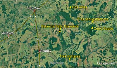 La estancia Salto Diamante, donde ocurrió el último ataque del EPP, queda en la misma zona donde fueron abatidas dos niñas y tres secuestradores en 2020 y fueron asesinados tres militares en 2021.