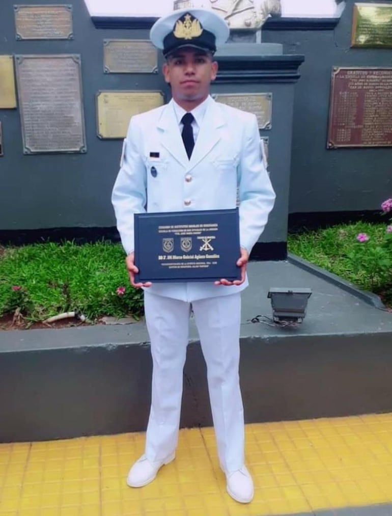 Suboficial 3° de la marina Marco Gabriel Agüero González, fallecido el 15 de julio de 2020 tras ser herido en un enfrentamiento con delincuentes.