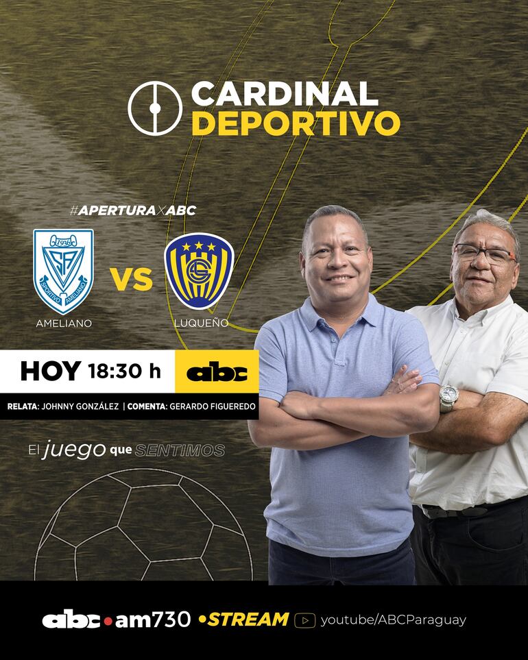 Transmisión del duelo entre Sportivo Ameliano y Sportivo Luqueño a través del Cardinal Deportivo.