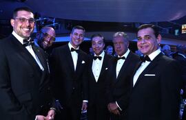 Rivas apareció junto con Peña, Ramírez, el directivo del Centro Adam Smith e importantes empresarios en junio último. Fuente: Infobae