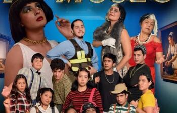 El elenco que sube a escena con "Atrapados en el museo".