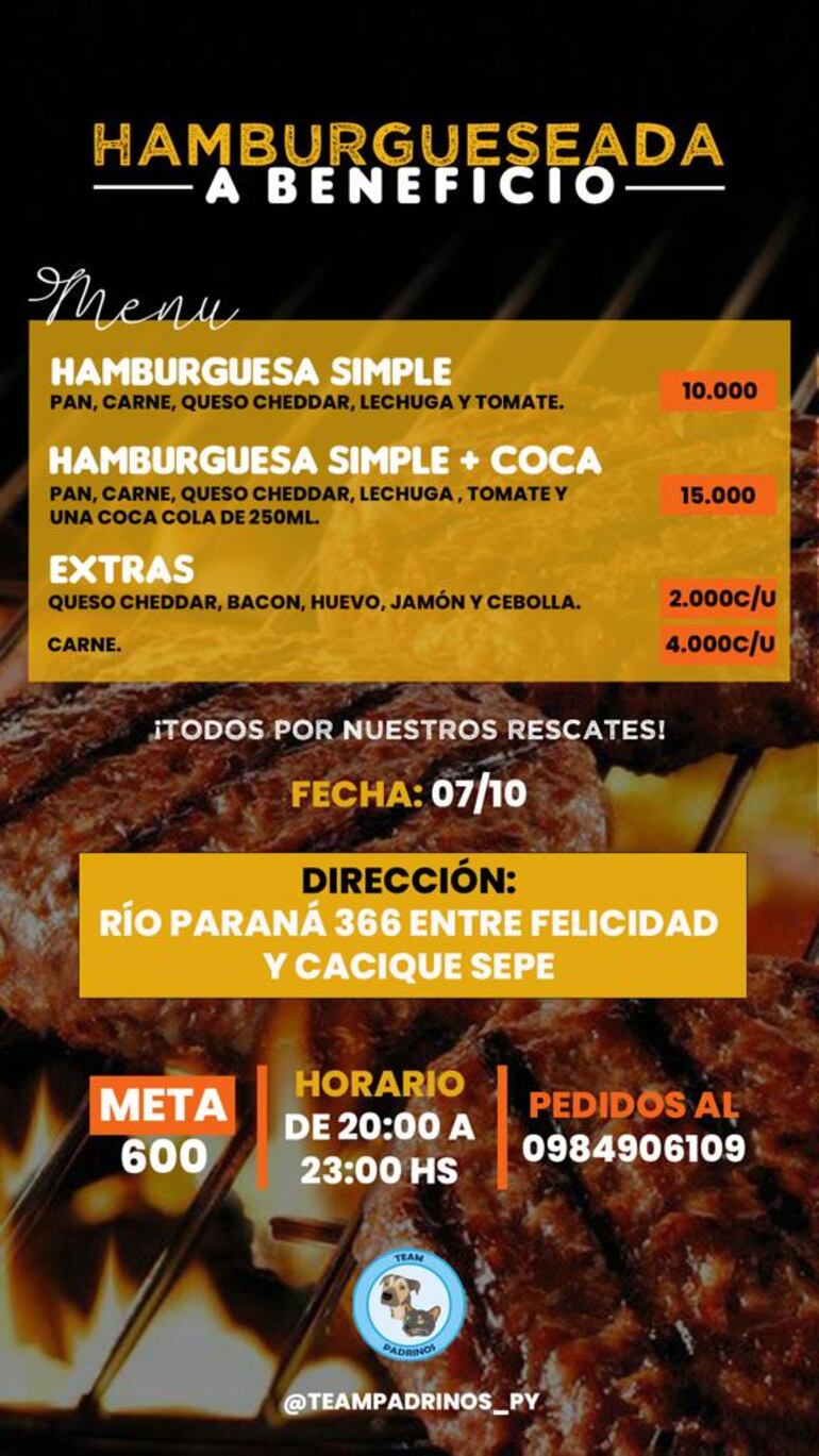 Flyer de la hamburgueseada.