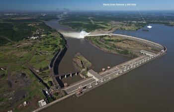 Ubicación futura de la planta solar flotante en el embalse de Itaipú.
