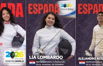 Los paraguayos que este martes harán su debut en el Mundial de Esgrima en Brasil.