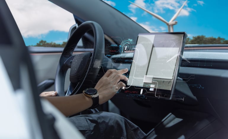Concepto de automóvil, datos, privacidad, seguros.