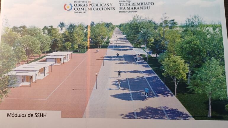 Peatonal que se prevé en el marco del mejoramiento del viejo tramo de la ruta PY02.