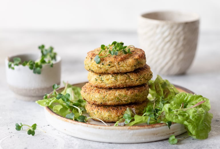 Hamburguesas de brócoli y quinoa.