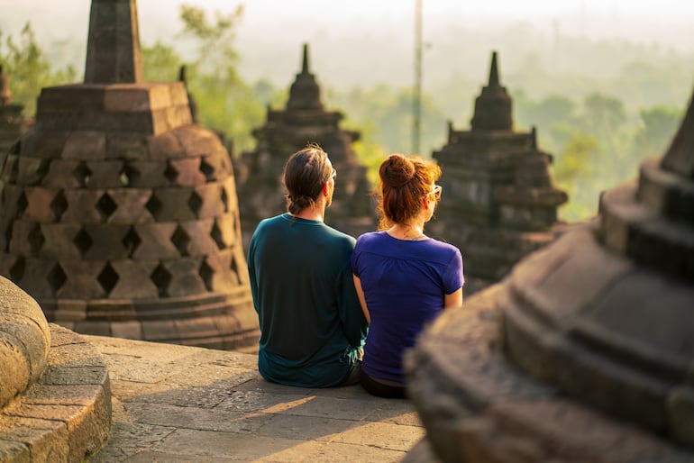 Borobudur, Isla de Java, Indonesia.